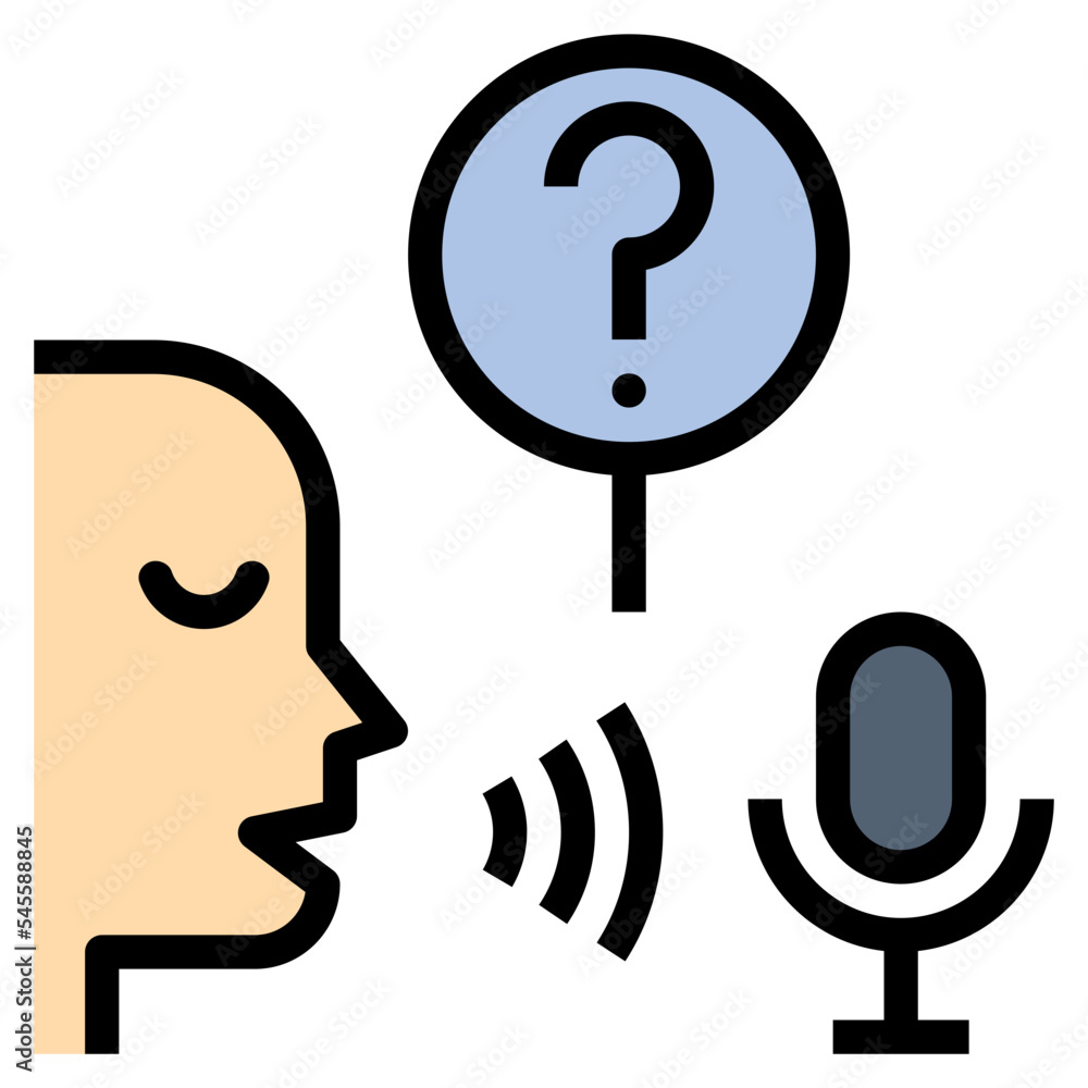 voice filled outline style icon