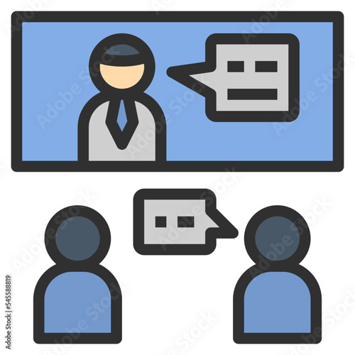 video filled outline style icon