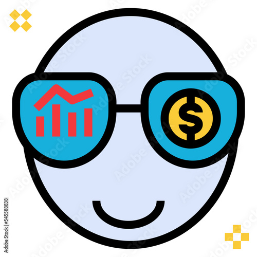 vision filled outline style icon