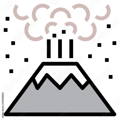 volcano filled outline style icon