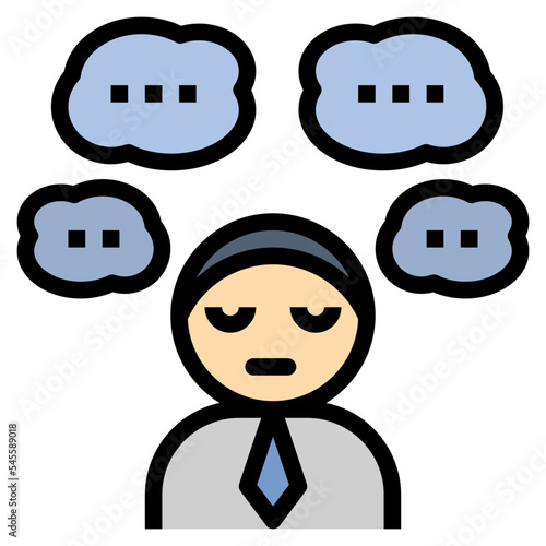worry filled outline style icon