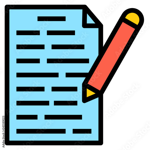 writing filled outline style icon