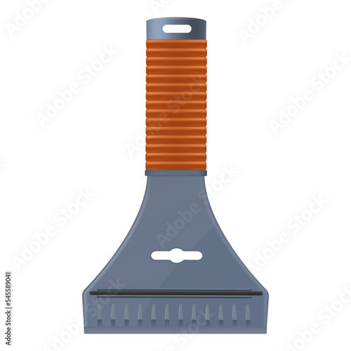 Car scraper for vehicle glass winter ice cleaning realistic vector illustration