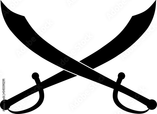 Crossed saber swords icon.Crossed scimitar swords icon