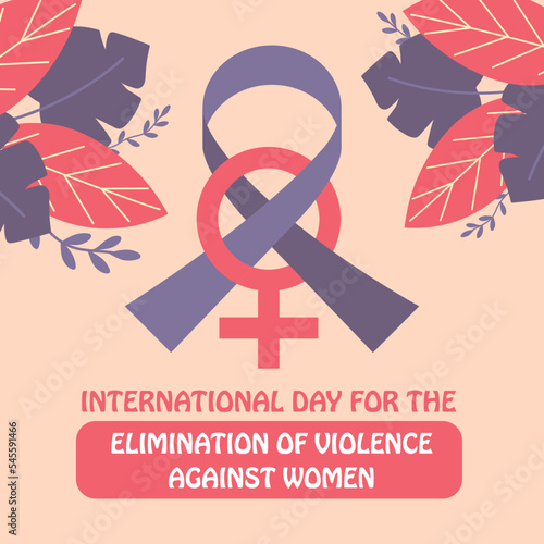 Hand drawn flat international day for the elimination of violence against women