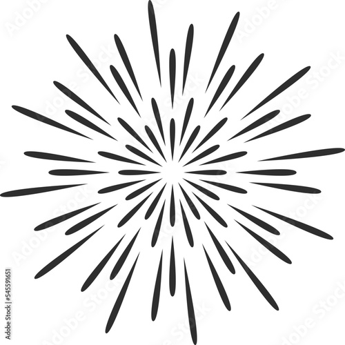 Abstract burst contour pattern fireworks. Black star shaped firecracker pattern. Carnival celebration fireworks explosion  birthday party festive decoration