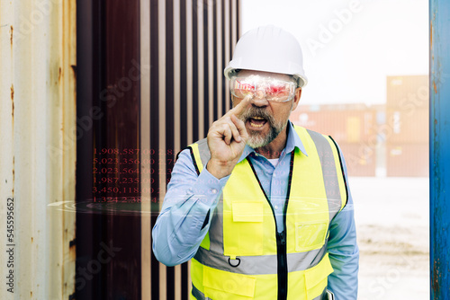 Photography Angry foreman shouting pointing finger looking at camera standing , wearing safety uniform and hardhat