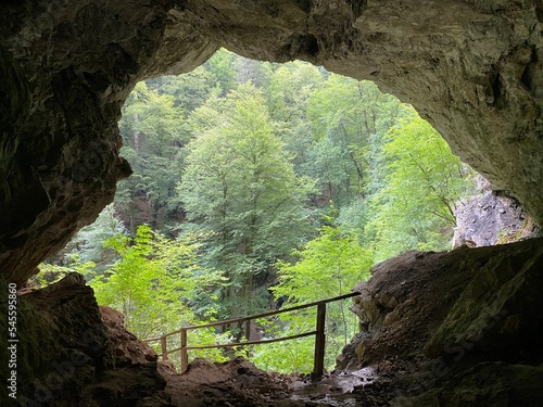 The cave Muzeva hisa in the significant landscape of the Devil's Passage canyon - Croatia (Špilja Muževa hiša ili Muževa hišica u kanjonu Vražji prolaz, Skrad - Gorski kotar, Hrvatska) photo