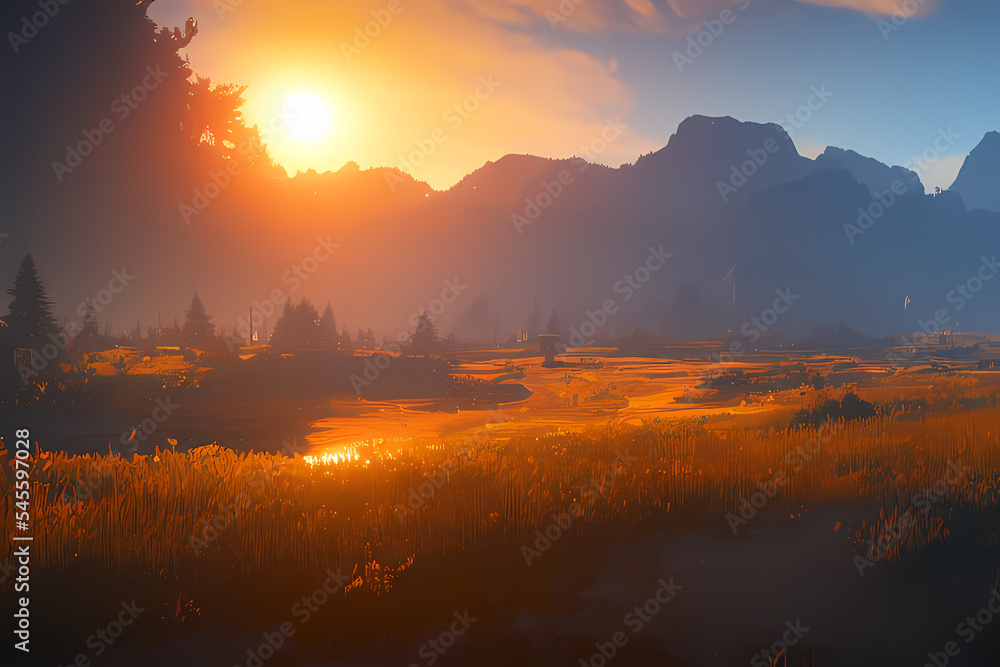 Fototapeta premium Sunrise over the mountains. 