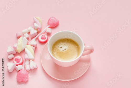 coffee with sweets for Valentive day