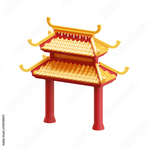 Isometric Chinatown Gate 01