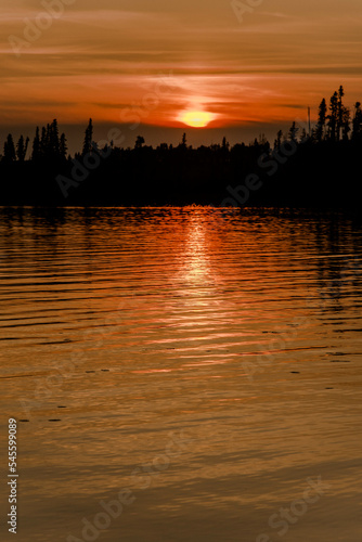 sunset over the lake