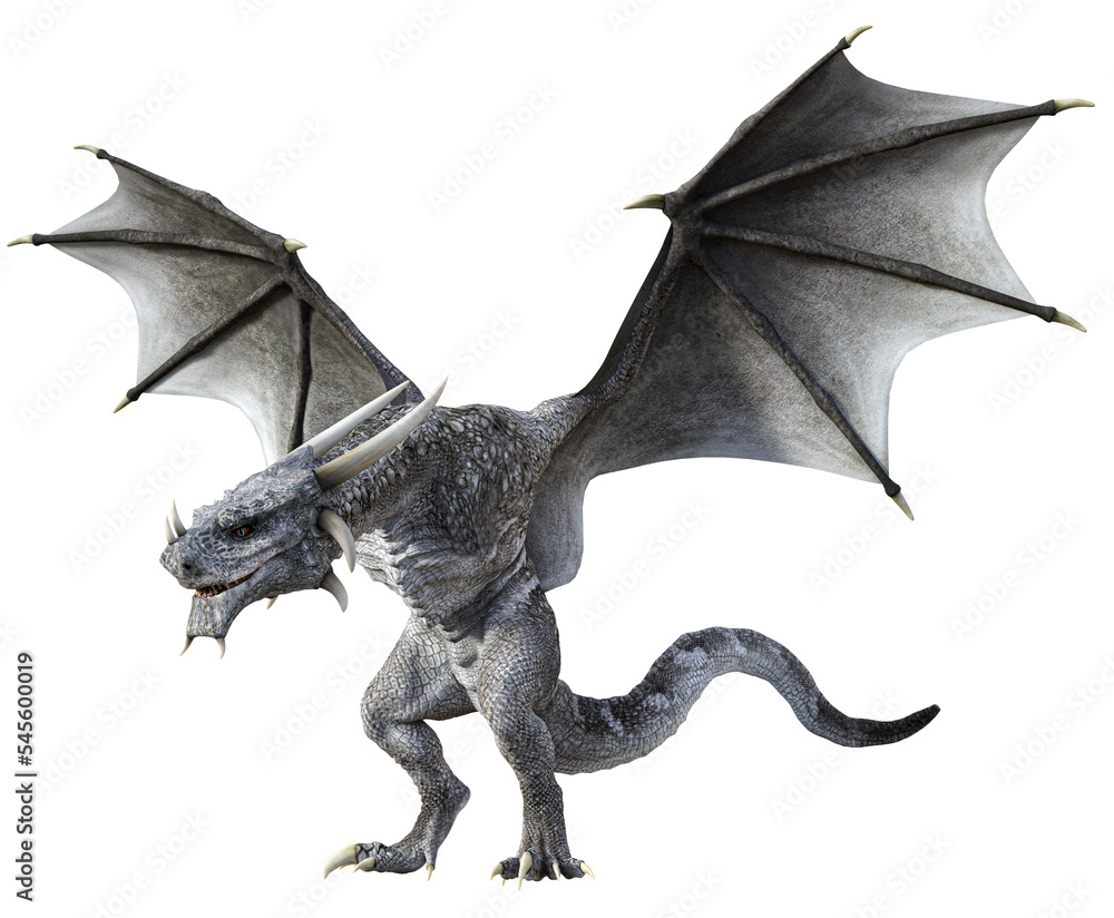 3D Rendered Grey Wyvern - A Bipedal Dragon Isolated on Transparent Background - 3D Illustration 3D Rendered Grey Wyvern - A Bipedal Dragon Isolated on Transparent Background - 3D Illustration