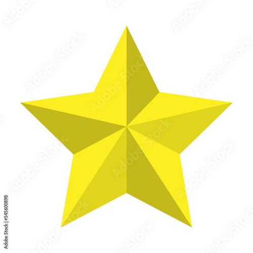 Yellow star icon vector isolated