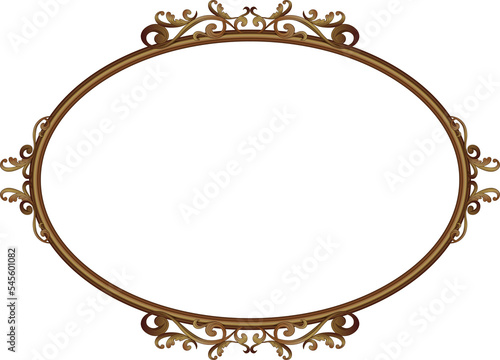 illustration of antique oval frame.