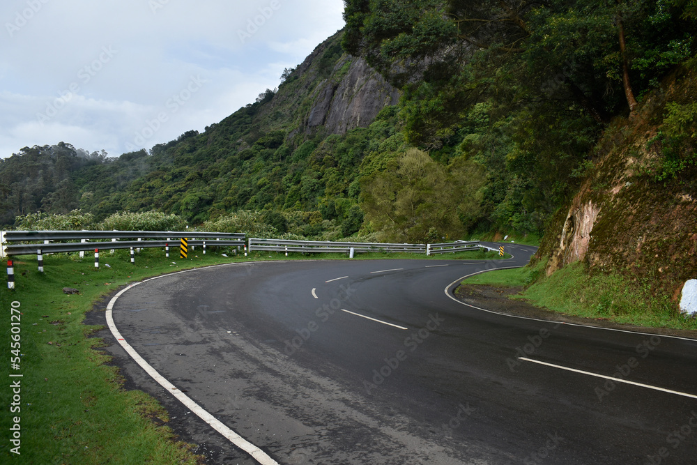 A Hill Road with Scenery. 