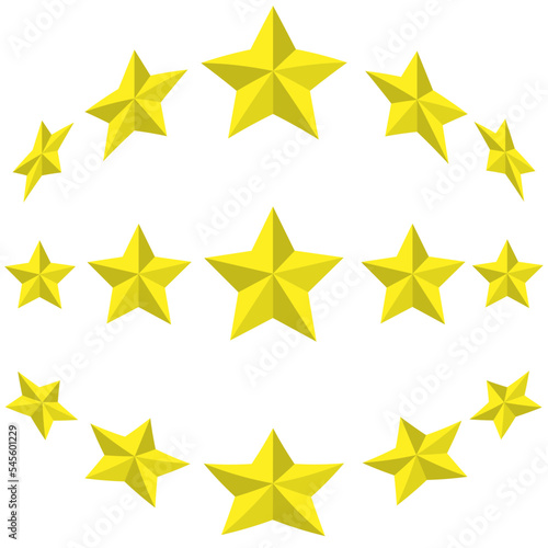 Yellow star group icon vector isolated