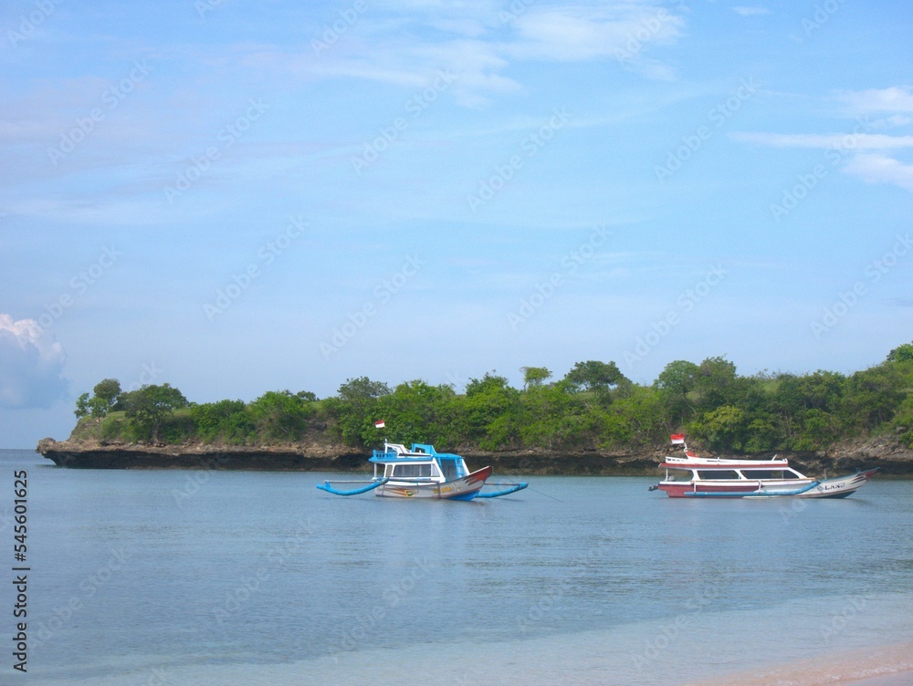 Obraz premium Beautiful Tropical Beach, Pink Beach Lombok Indonesia