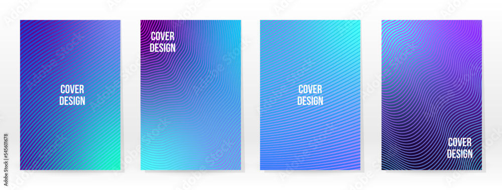 Fototapeta premium Minimal Poster. Pastel Soft. Blue Gradient Set.