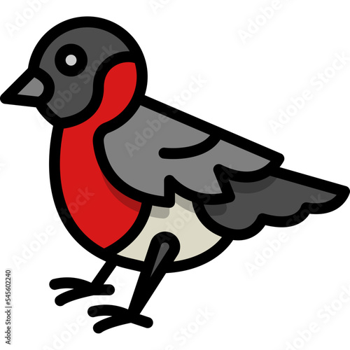 bullfinch bird filled outline icon