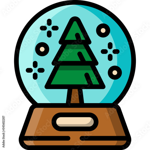 snow globe filled outline icon