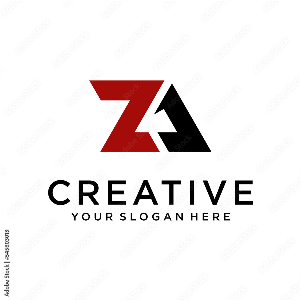 Abstract letter ZA logo. Creative Modern Letters Vector Icon Logo Illustration. Abstract letter ZA logo. Creative Modern Letters Vector Icon Logo Illustration.