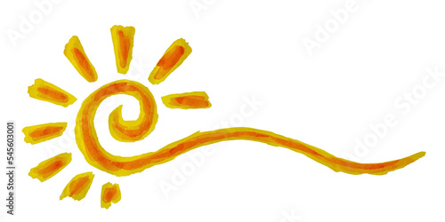 The Aquarelle Bright Sun Stylized Symbol.