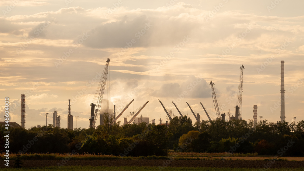 Industrial and port area of Ravenna, The Production District is made up of a chemical and petrochemical pole, thermoelectric and metallurgical plants.