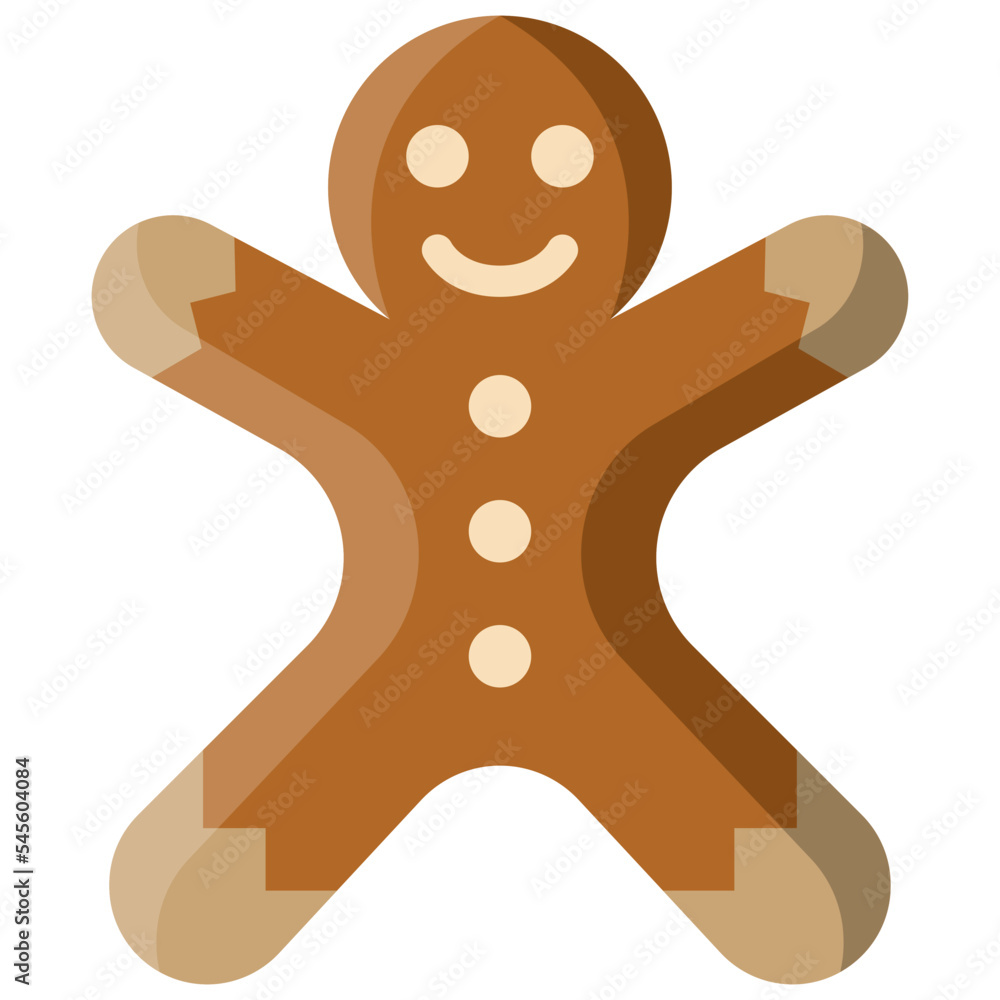 gingerbread man flat icon gingerbread man flat icon