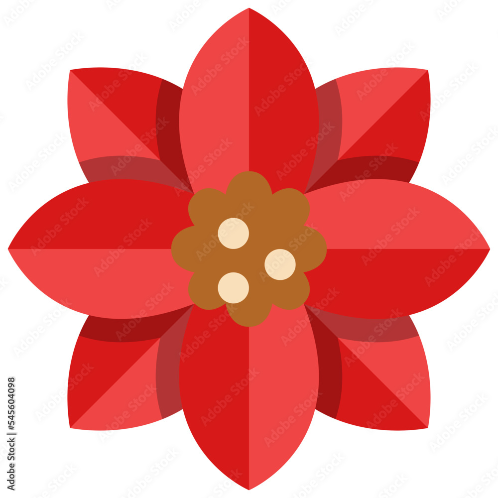 poinsettia flower flat icon poinsettia flower flat icon