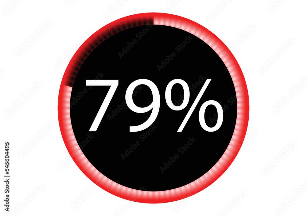 79% info graph vector illustration.
79% info graph vector illustration.