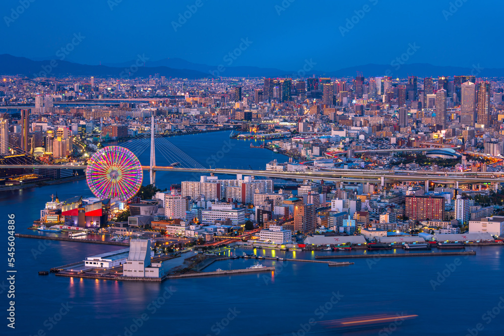 大阪咲洲庁舎コスモタワー展望台からの夜景