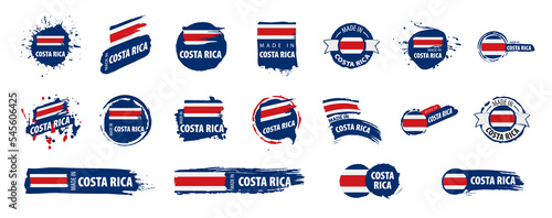 Costa Rica flag, vector illustration on a white background