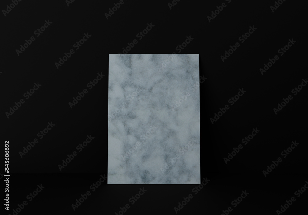 Marble texture vertical rectangle A4 paper sheet mockup on floor over ...