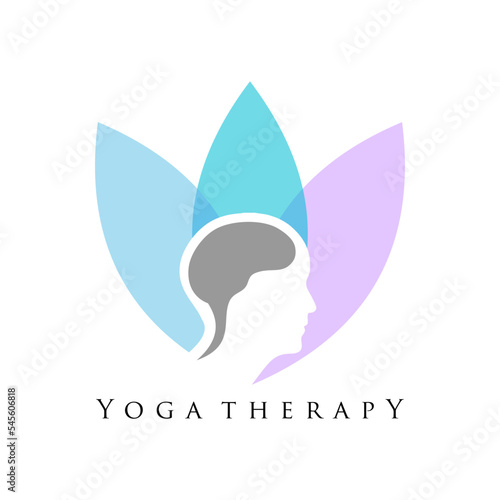 yoga therapy logo design vector