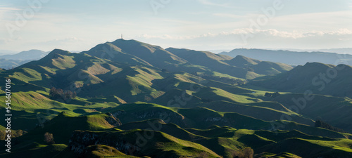 Panorama view of rolling Te Mata hills, Hawke’s Bay.