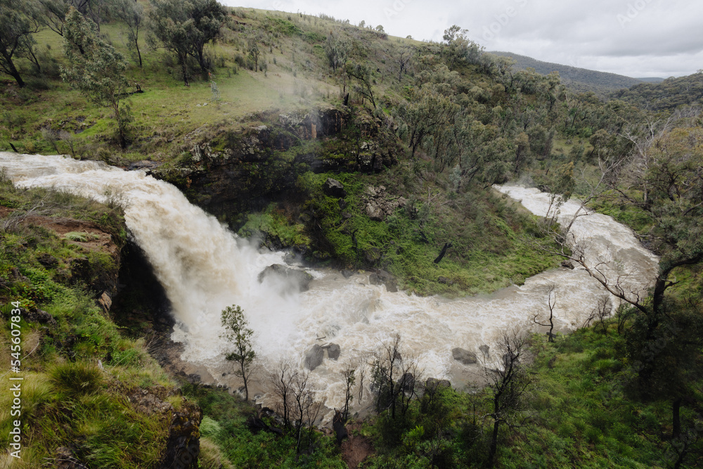 Paddy's River Falls, waterfall after heavy rain in NSW, Australia Paddy's River Falls, waterfall after heavy rain in NSW, Australia