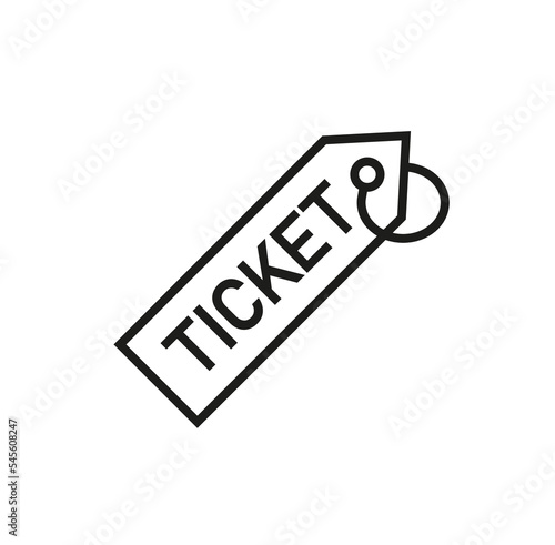 Ticket vector outline icon design template. Coupon festival paper symbol. 