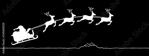 Santa Claus im Schlitten mit Rentieren