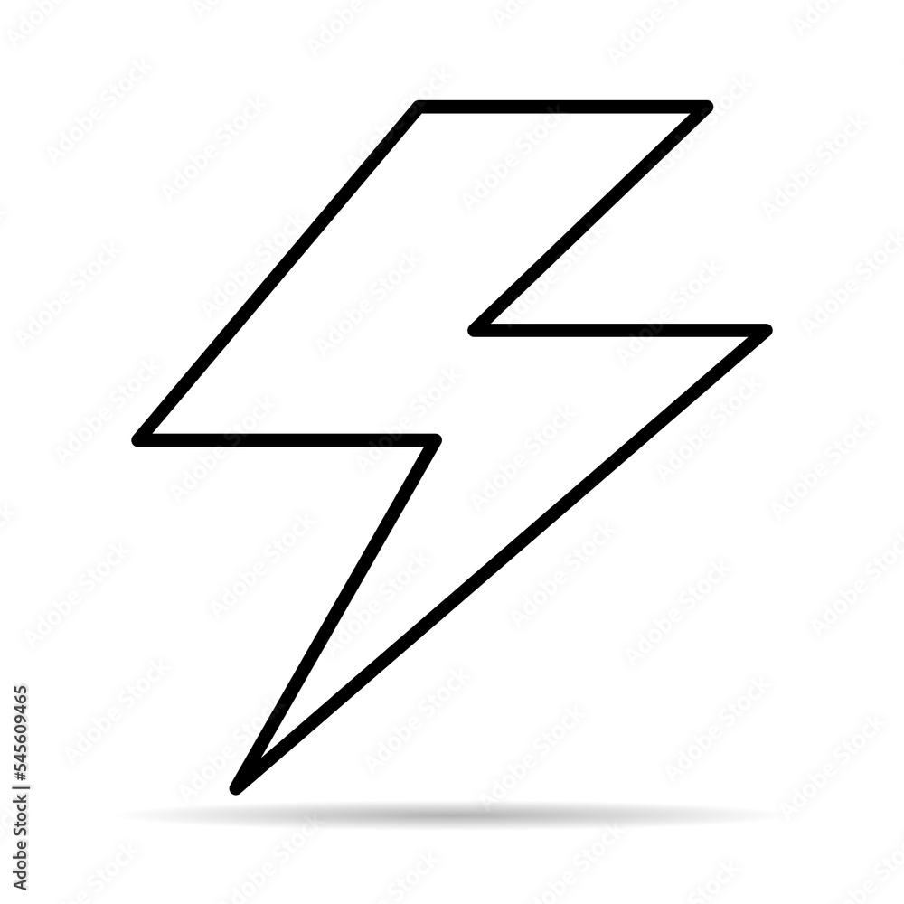 Light flash icon shadow, electric charge power symbol, graphic flat design vector illustration Light flash icon shadow, electric charge power symbol, graphic flat design vector illustration