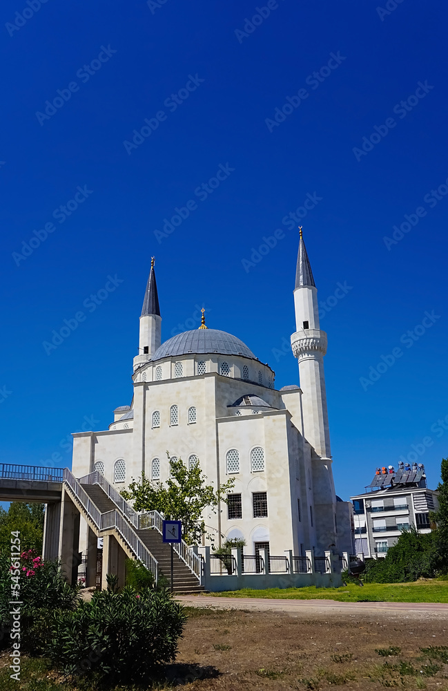 Mosque on the backdrop of the blue sky, Turkey