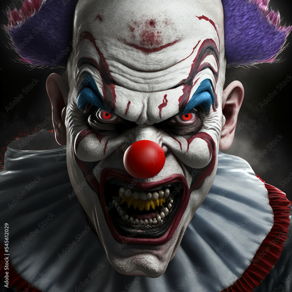 Scary clown. Generative AI Scary clown. Generative AI