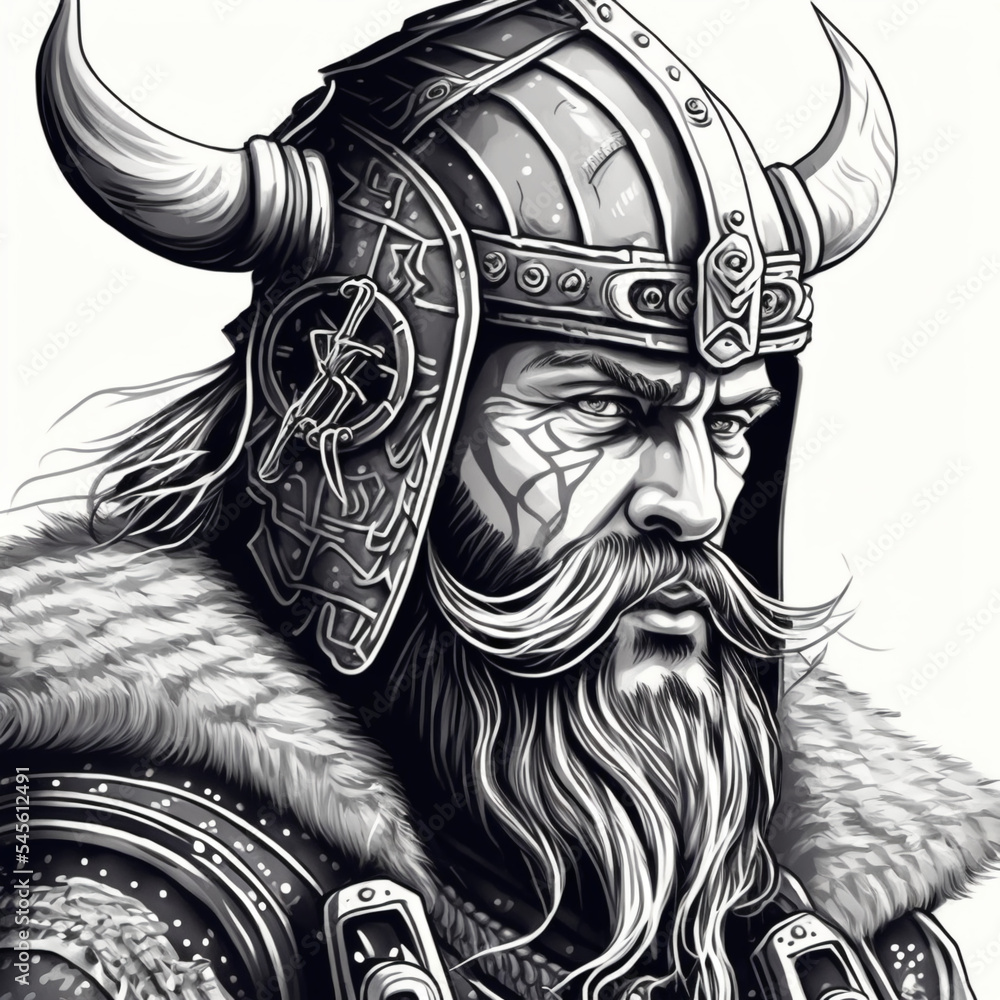 viking warrior drawing