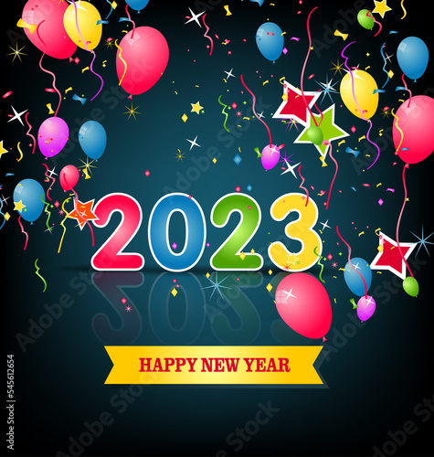 Happy new year 2023. luxury Christmas background design for greeting card, discount poster or sale banner