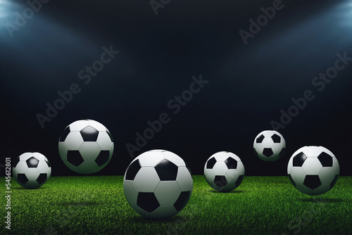 3D render soccer ball with dark background © Inti imaging