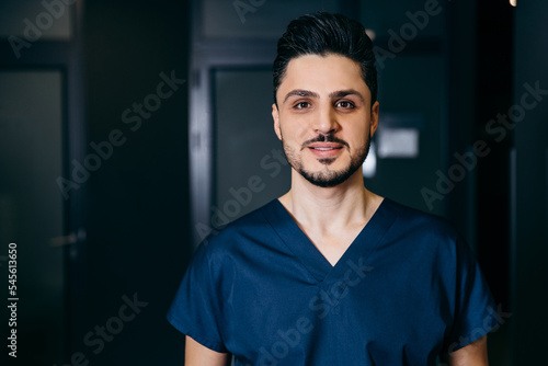 Portrait of turkish or arabian male nurse photo