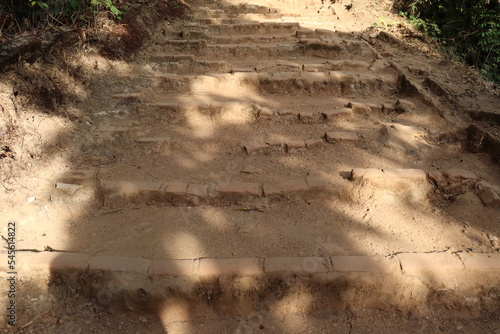 Ancient Stairs in sand stone texture background