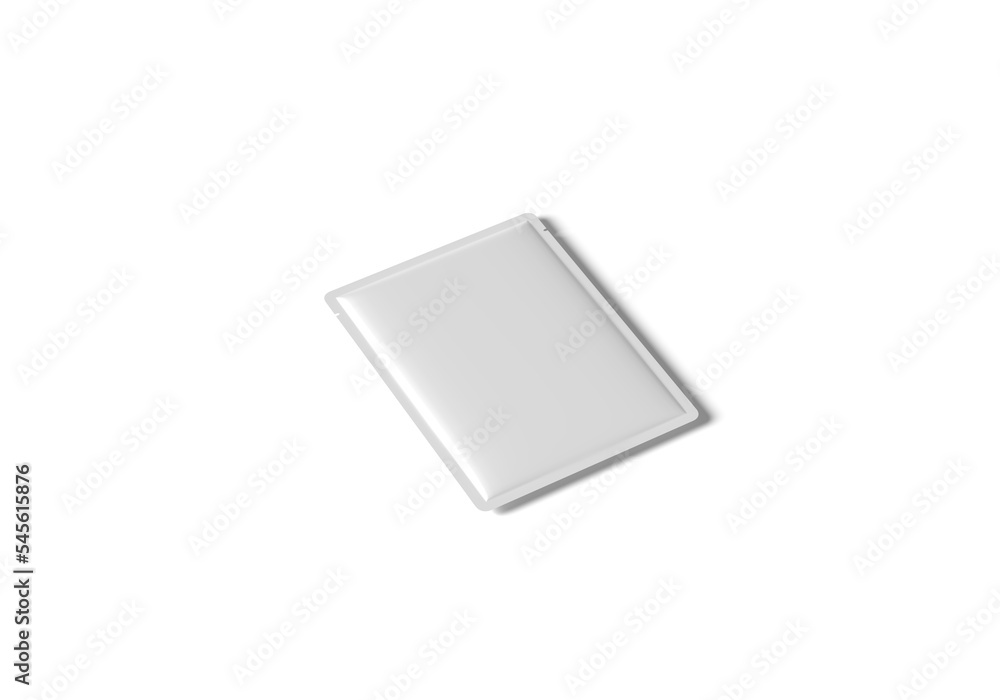 Blank white sachet packet mockup, isolated on white background Blank white sachet packet mockup, isolated on white background