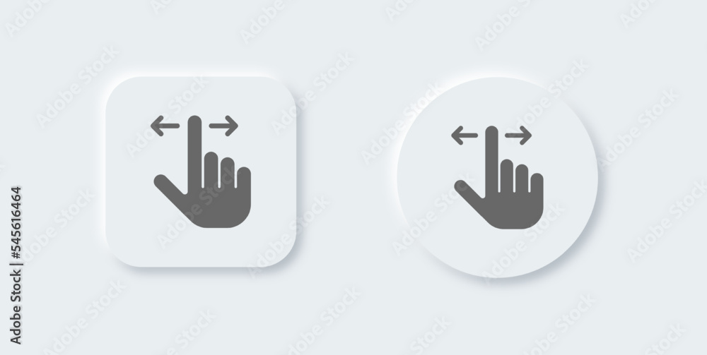 Gesture solid icon in neomorphic design style. Touch signs vector illustration. Gesture solid icon in neomorphic design style. Touch signs vector illustration.
