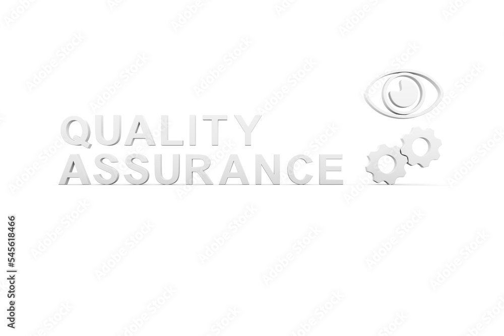 QUALITY ASSURANCE concept white background 3d render illustration QUALITY ASSURANCE concept white background 3d render illustration